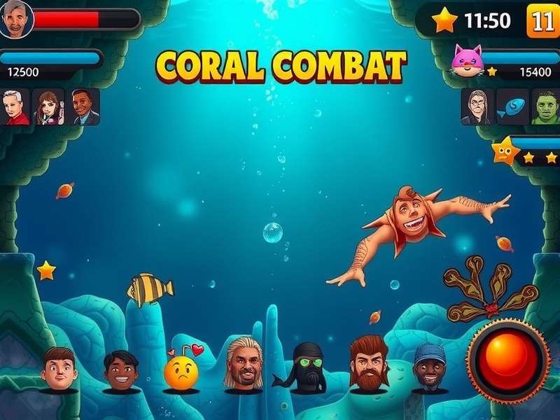 Coral Combat gameplay showing character selection screen