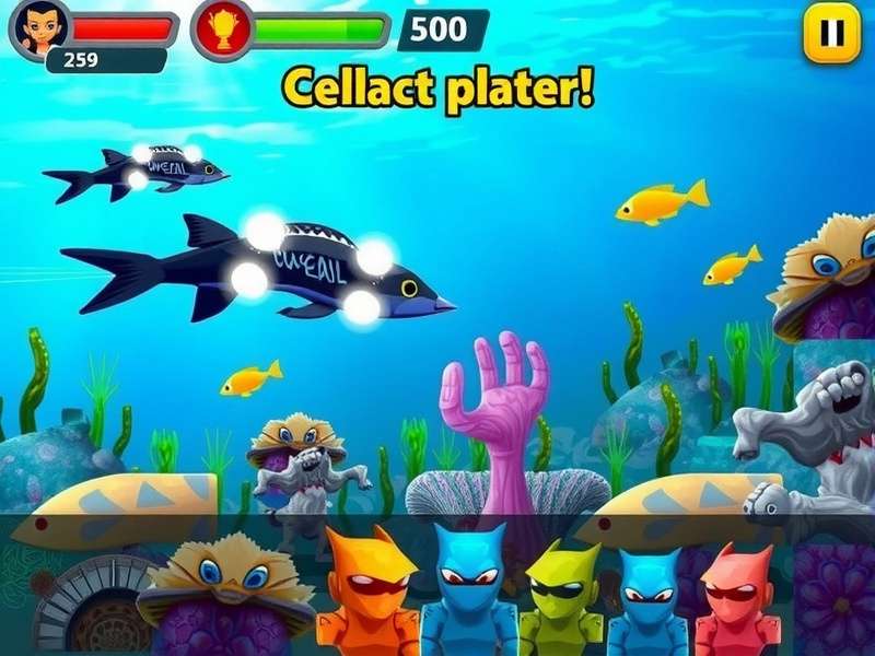 Coral Combat game screenshot showing underwater battle
